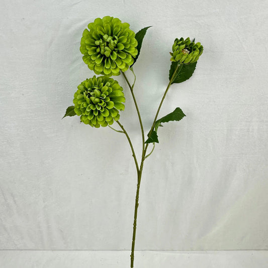 Green Silk French Dahlia Spray - 3 Heads RosesHQ.com