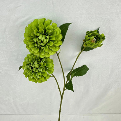 Green Silk French Dahlia Spray - 3 Heads RosesHQ.com