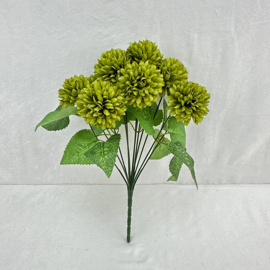 Green Silk Autumn Chrysanthemum Bush - 12 Heads RosesHQ.com