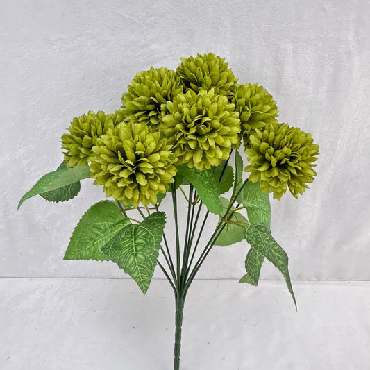 Green Silk Autumn Chrysanthemum Bush - 12 Heads RosesHQ.com