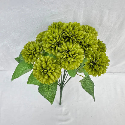 Green Silk Autumn Chrysanthemum Bush - 12 Heads RosesHQ.com