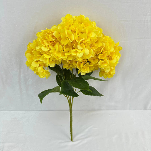 Yellow Silk French Hydrangea Bush - 5 Heads RosesHQ.com
