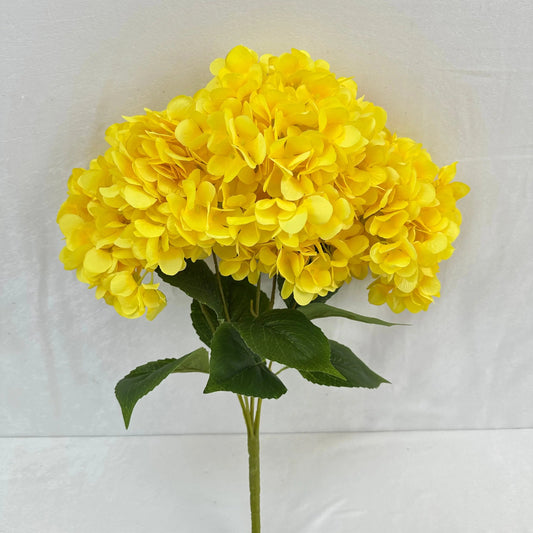 Yellow Silk French Hydrangea Bush - 5 Heads RosesHQ.com