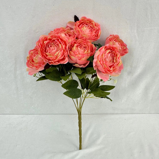 Pink Silk Wrapped Rose Bush - 7 Heads RosesHQ.com