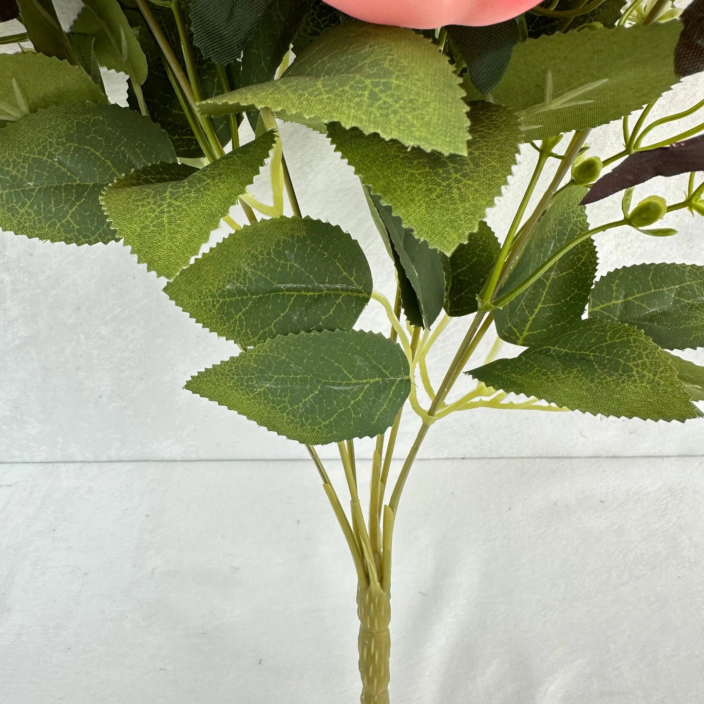 Pink Silk Wrapped Rose Bush - 7 Heads RosesHQ.com