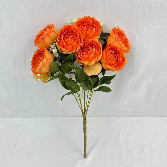 Orange Silk Wrapped Rose Bush - 7 Heads RosesHQ.com