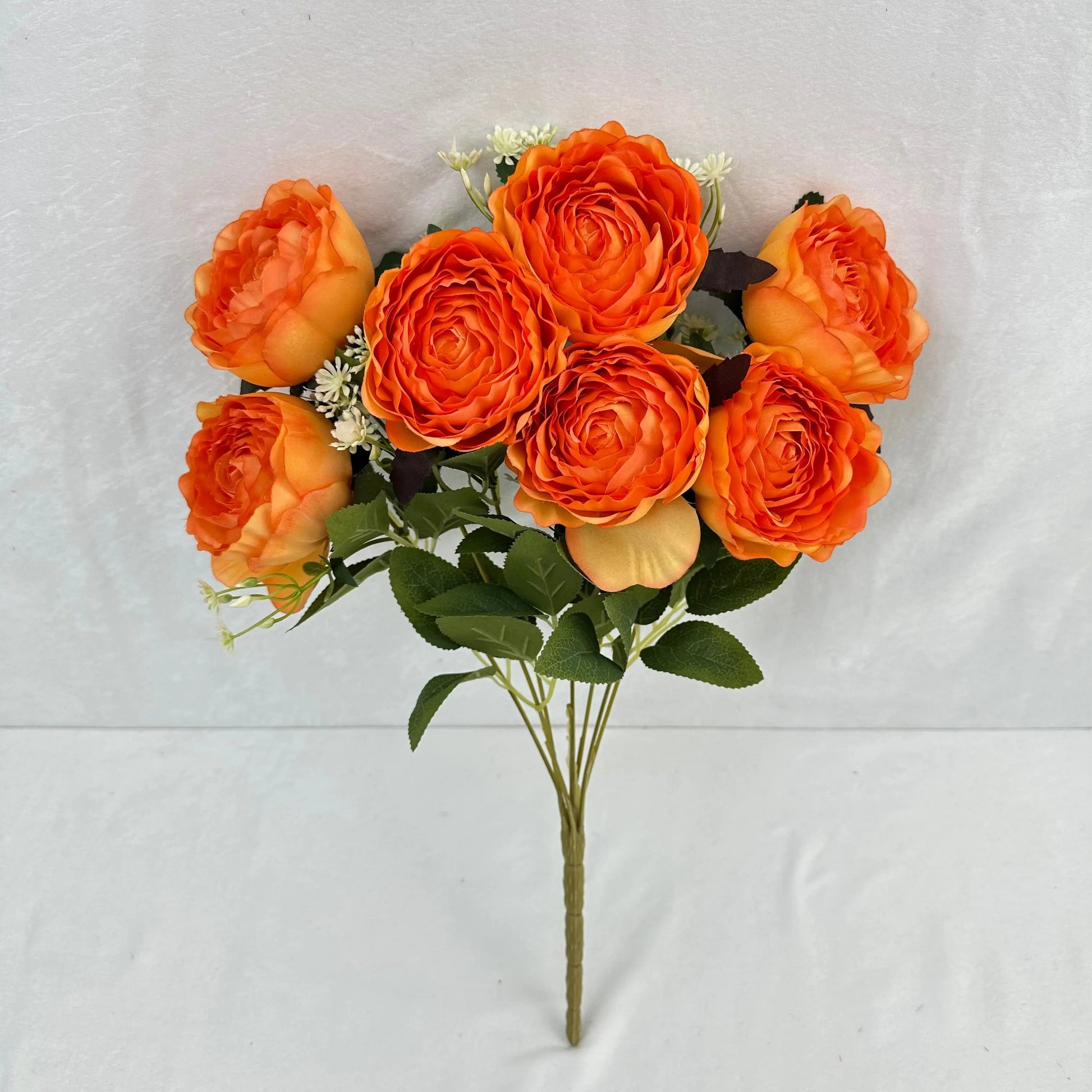 Orange Silk Wrapped Rose Bush - 7 Heads RosesHQ.com