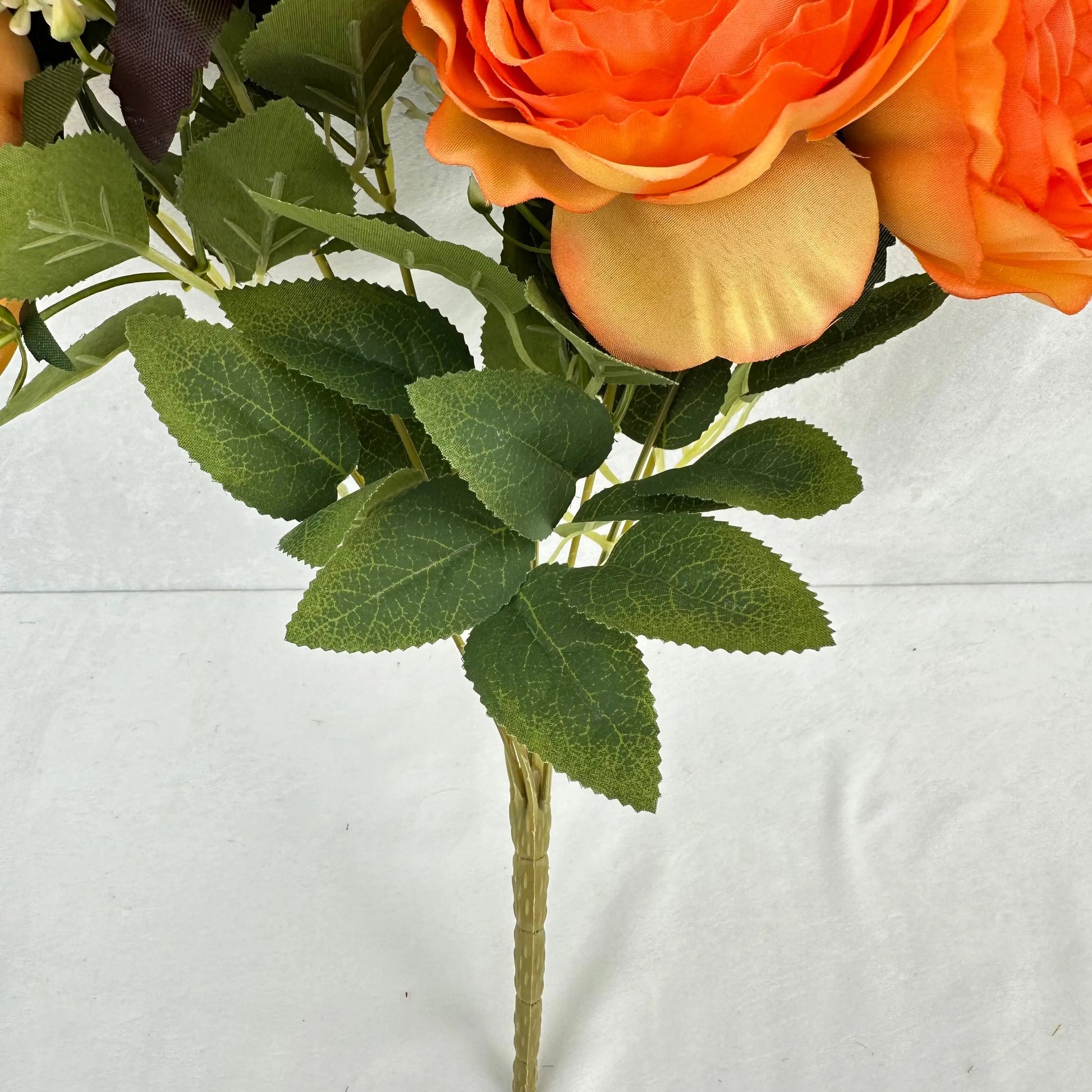 Orange Silk Wrapped Rose Bush - 7 Heads RosesHQ.com