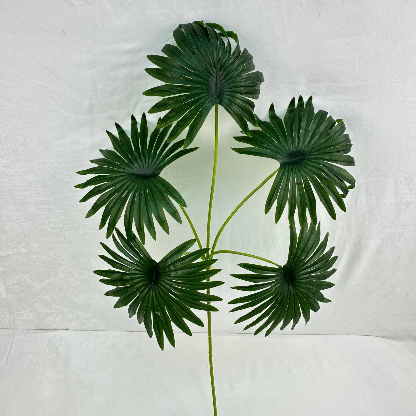 Dark Green Silk Fishtail Palm Leaf 5 Branch RosesHQ.com