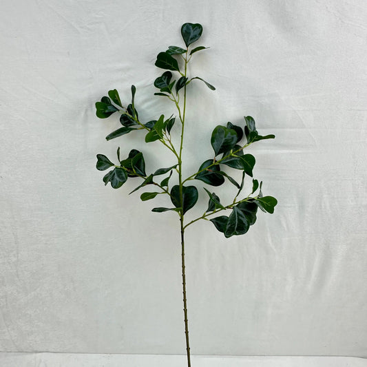Green Silk Heart Shaped Ficus Leaf Branch RosesHQ.com