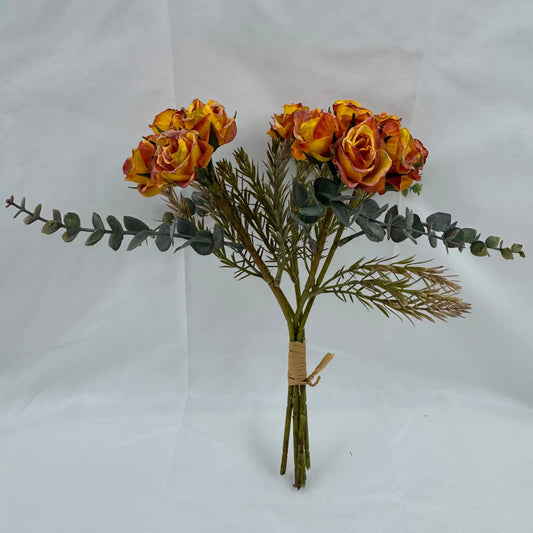 Orange Silk Burnt Edge Rose Bud Bush - 20 Heads RosesHQ.com