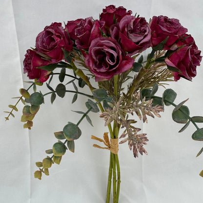 Purple Silk Burnt Edge Rose Bud Bush - 20 Heads RosesHQ.com