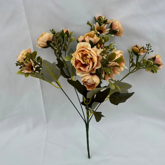 Orange Silk Peony Bush - 7 Heads RosesHQ.com