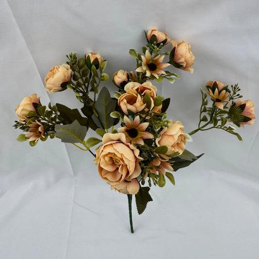 Orange Silk Peony Bush - 7 Heads RosesHQ.com