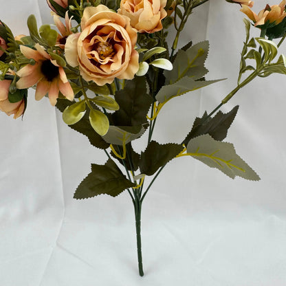 Orange Silk Peony Bush - 7 Heads RosesHQ.com