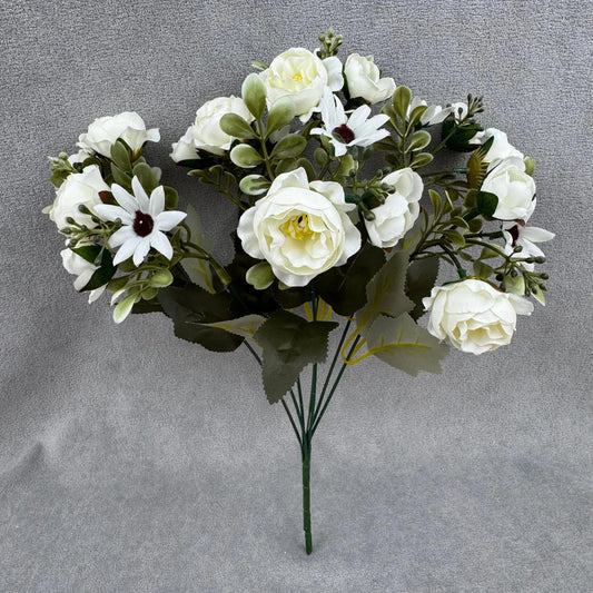 White Silk Peony Bush - 7 Heads RosesHQ.com