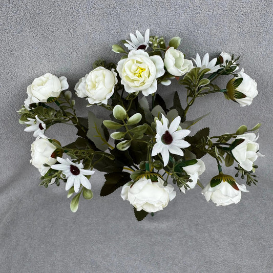 White Silk Peony Bush - 7 Heads RosesHQ.com