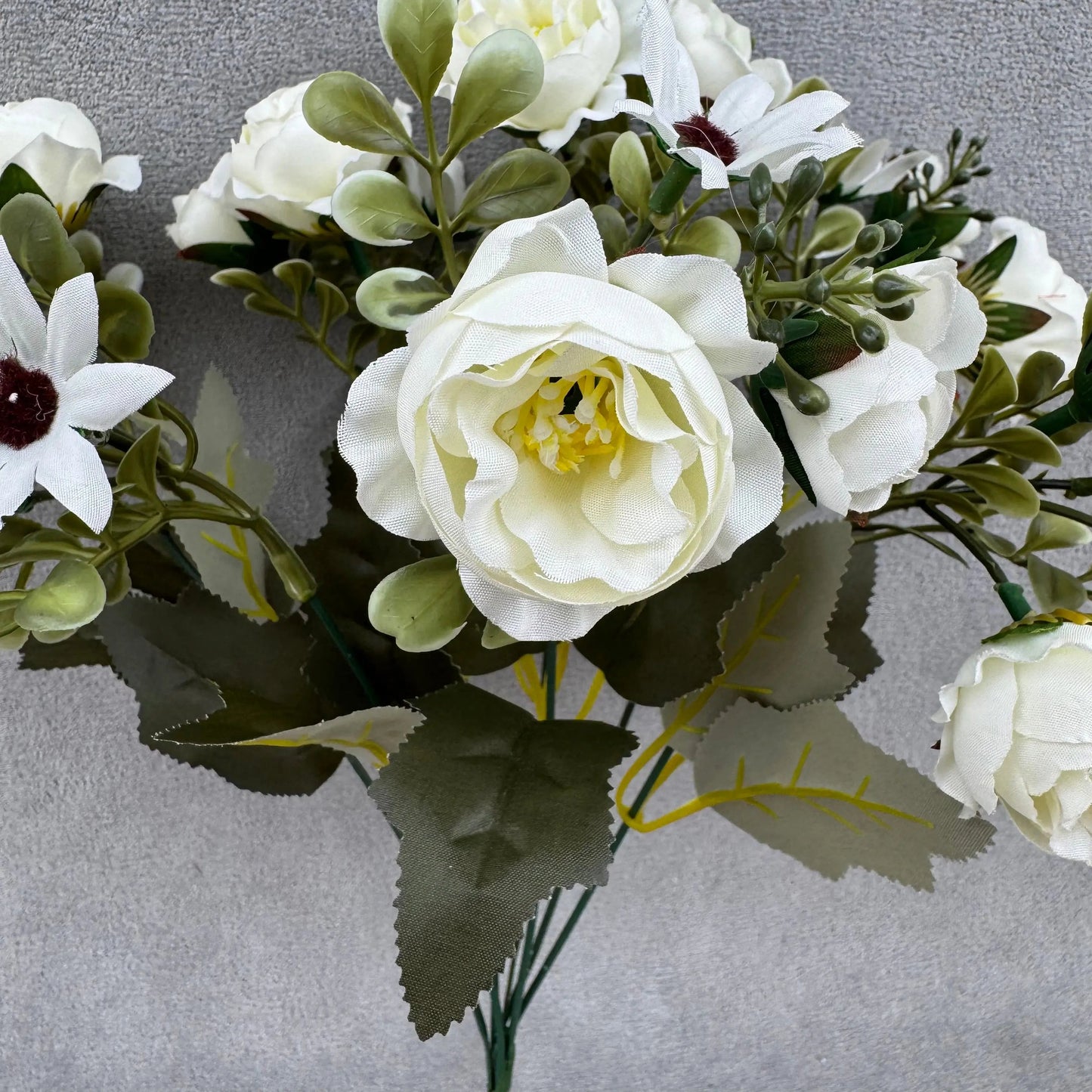 White Silk Peony Bush - 7 Heads RosesHQ.com