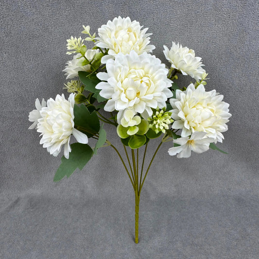 White Silk Dahlia Bush - 7 Heads RosesHQ.com