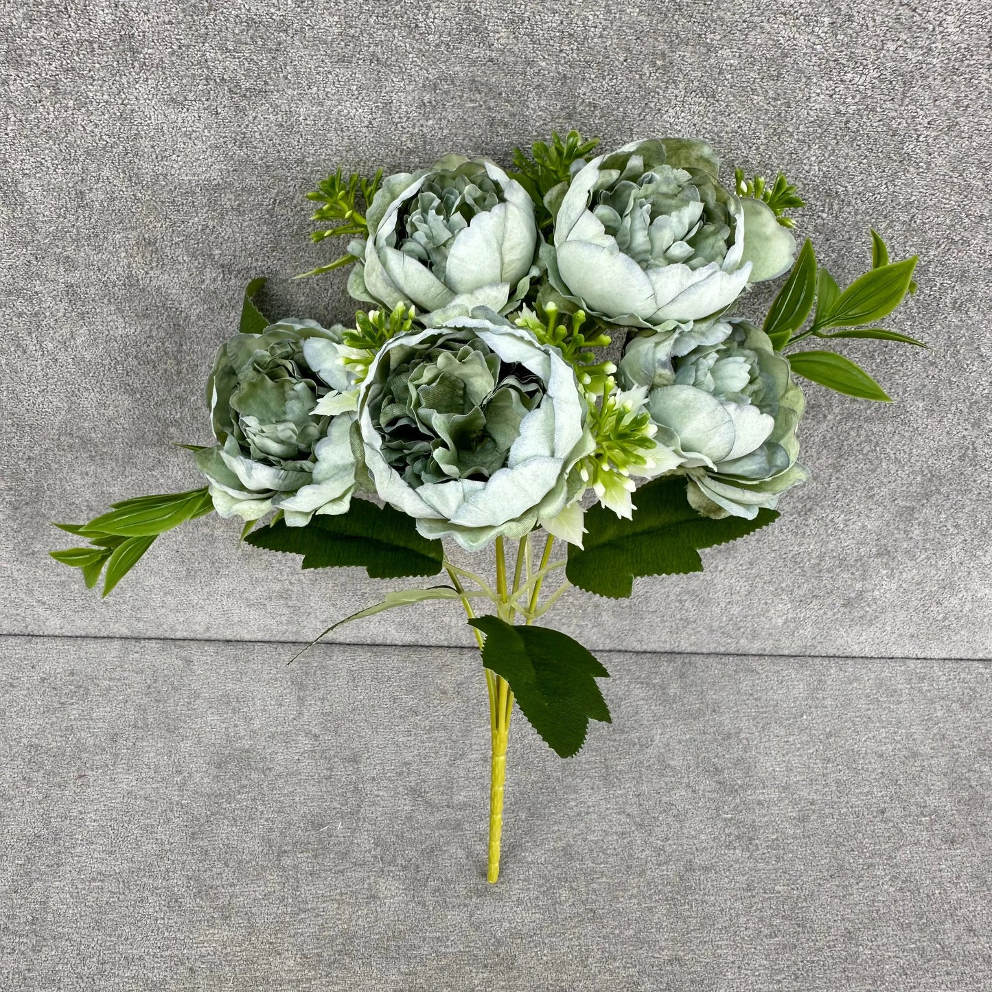 Green Silk Round Peony Bush - 5 Heads RosesHQ.com