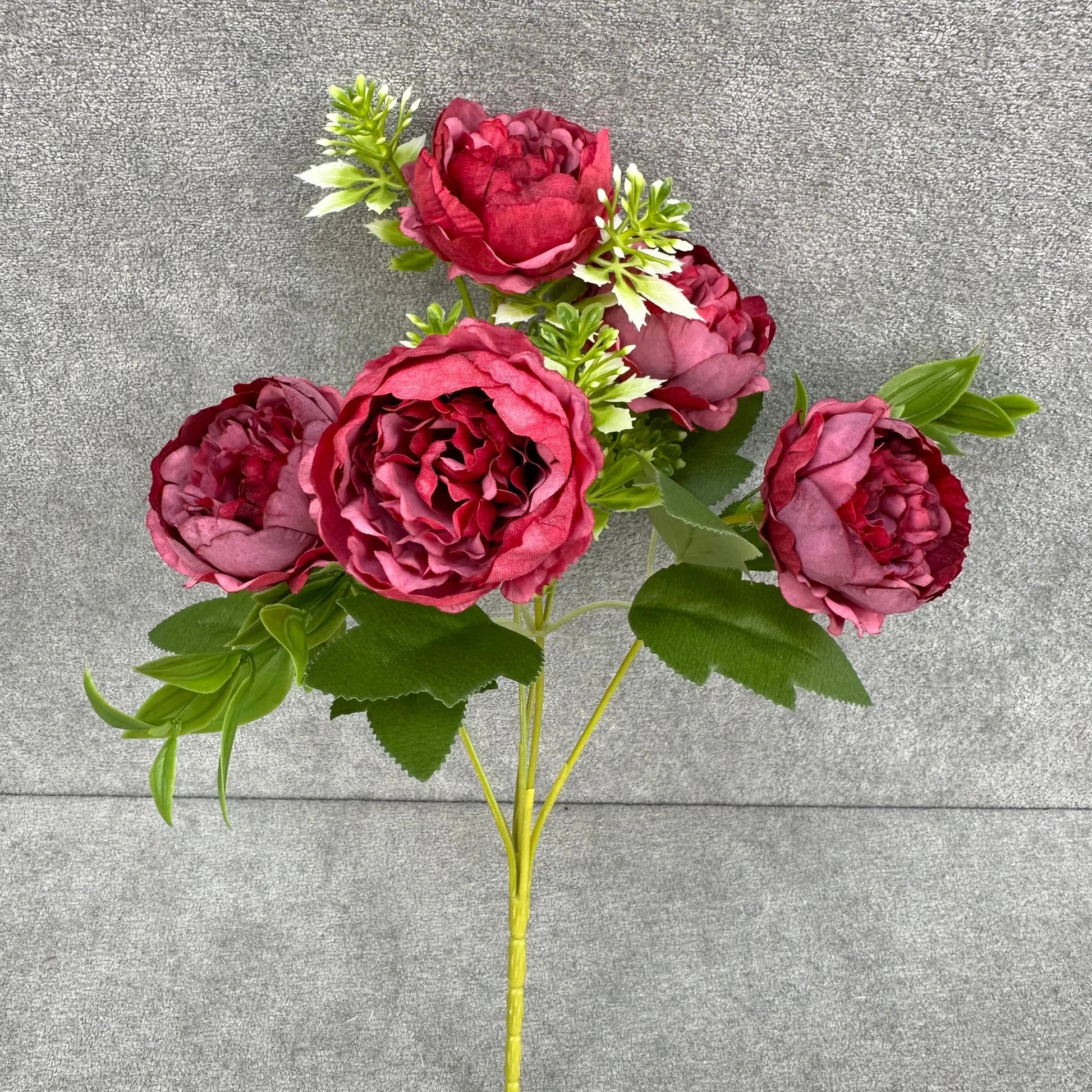 Red Silk Round Peony Bush - 5 Heads RosesHQ.com