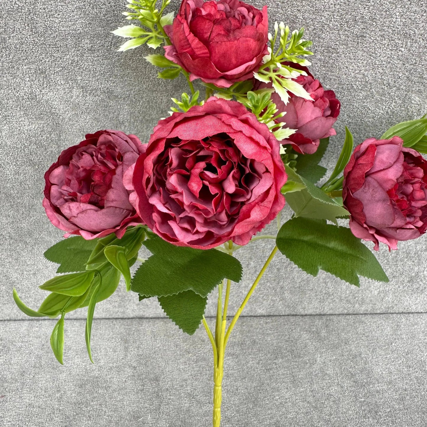 Red Silk Round Peony Bush - 5 Heads RosesHQ.com