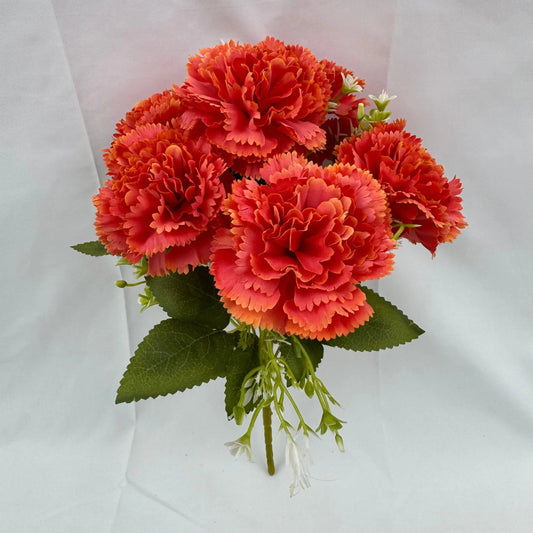 Orange Silk Carnation Bush - 7 Heads RosesHQ.com