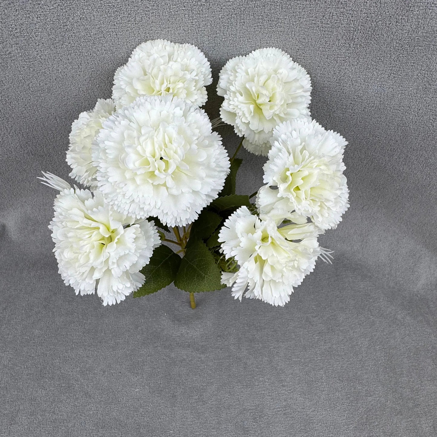 White Silk Carnation Bush - 7 Heads RosesHQ.com