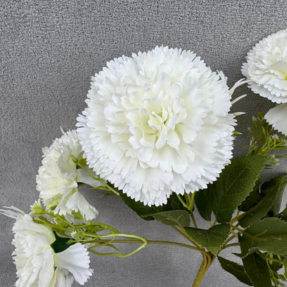 White Silk Carnation Bush - 7 Heads RosesHQ.com