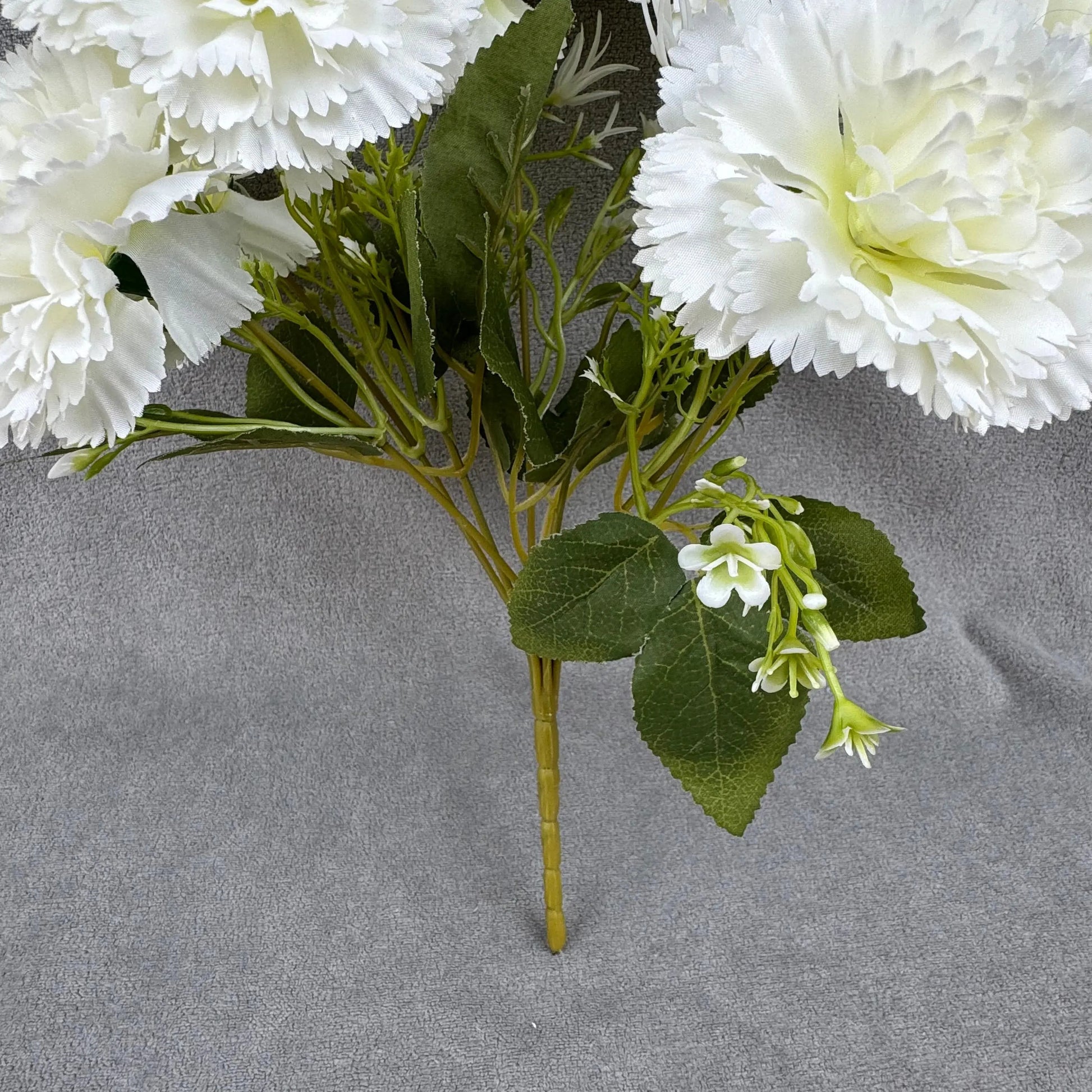 White Silk Carnation Bush - 7 Heads RosesHQ.com