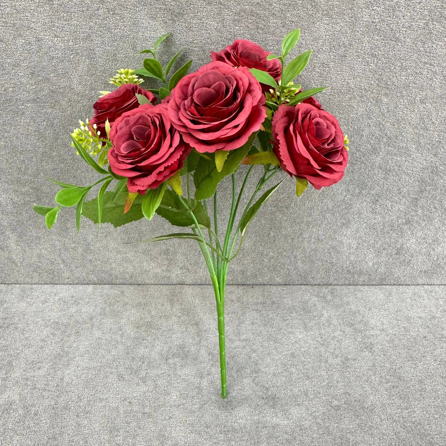 Red Silk Rose Bush - 7 Heads RosesHQ.com