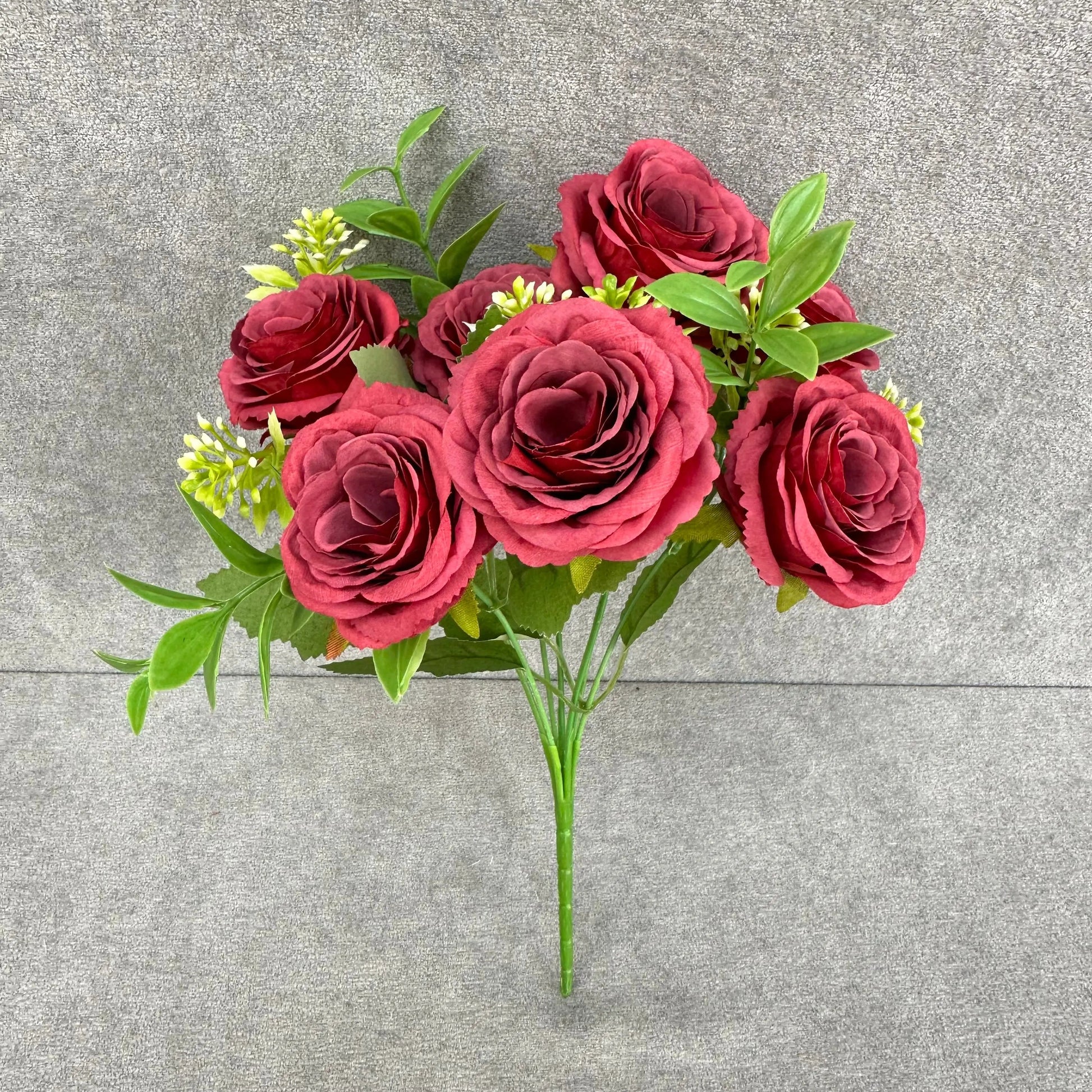 Red Silk Rose Bush - 7 Heads RosesHQ.com