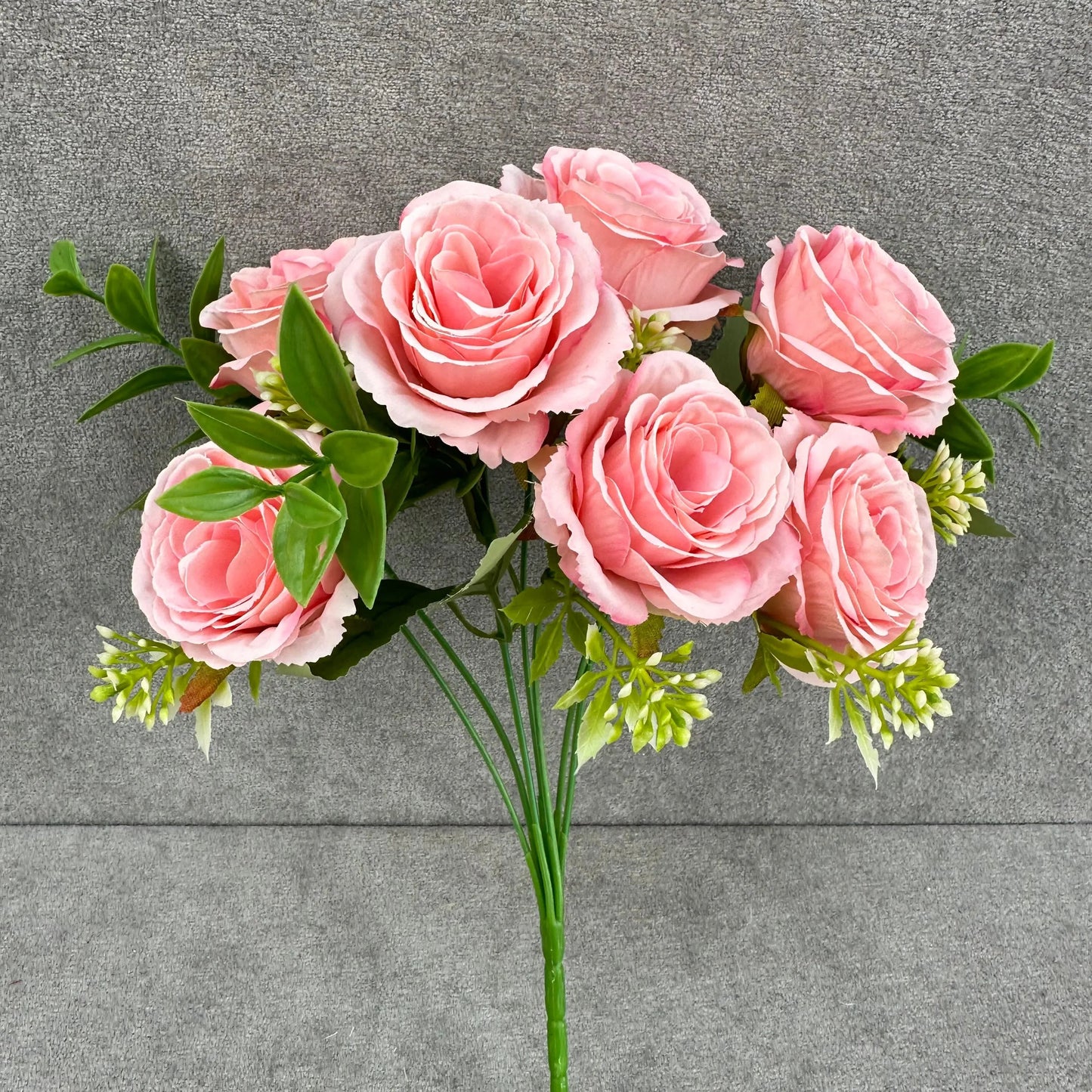 Pink Silk Rose Bush - 7 Heads RosesHQ.com
