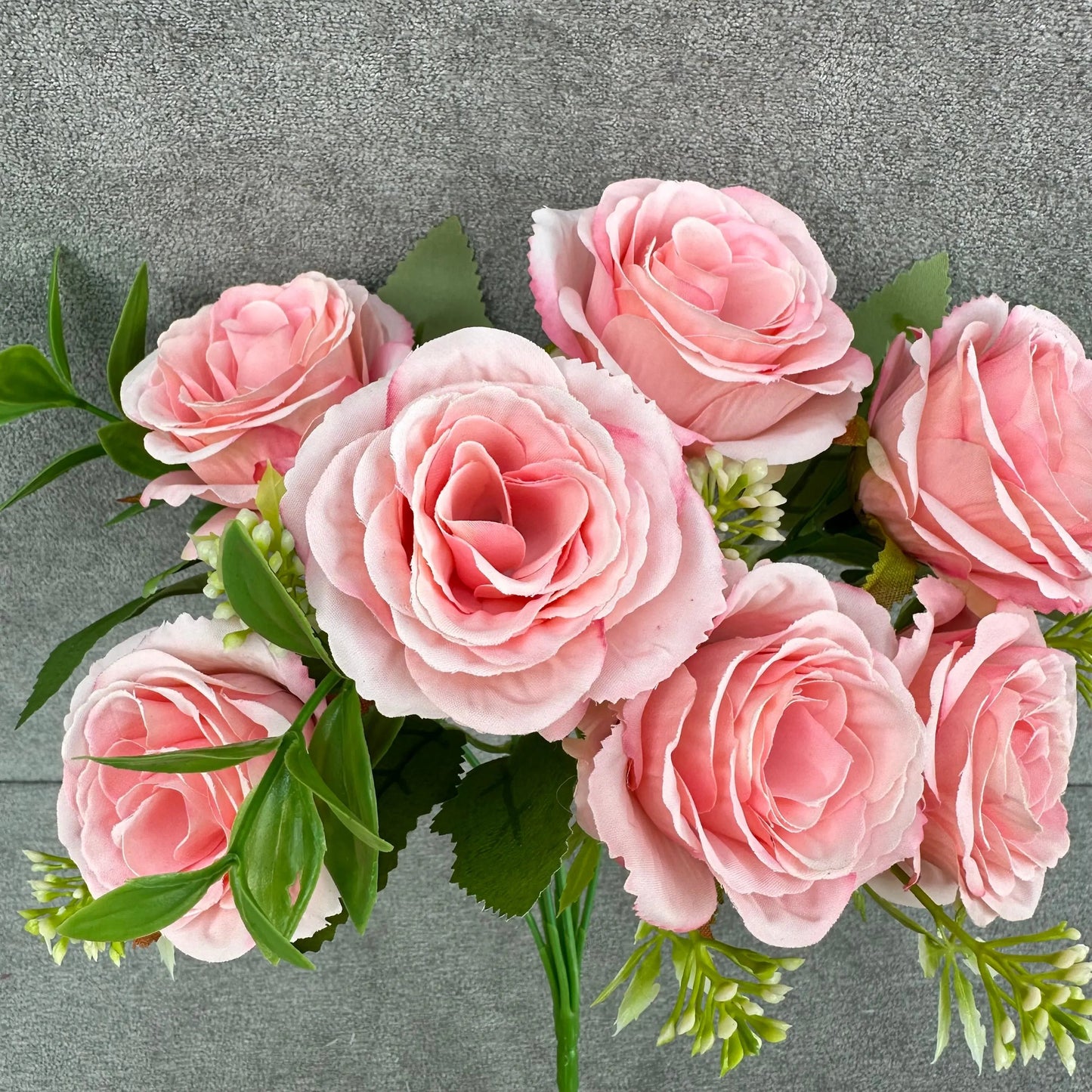 Pink Silk Rose Bush - 7 Heads RosesHQ.com
