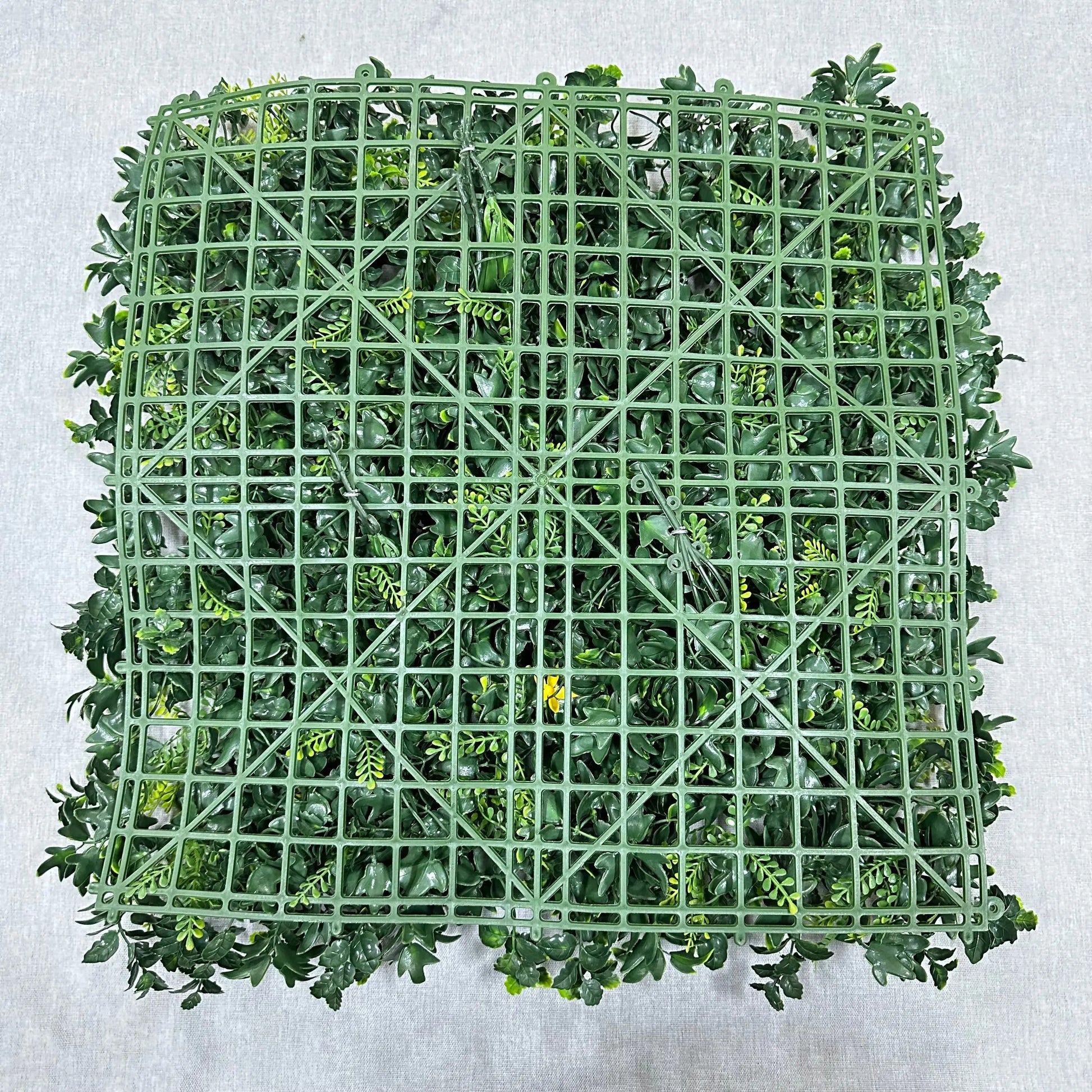 Artificial Mixed Leaf Grass Wall Panel Green 50x50cm RosesHQ.com