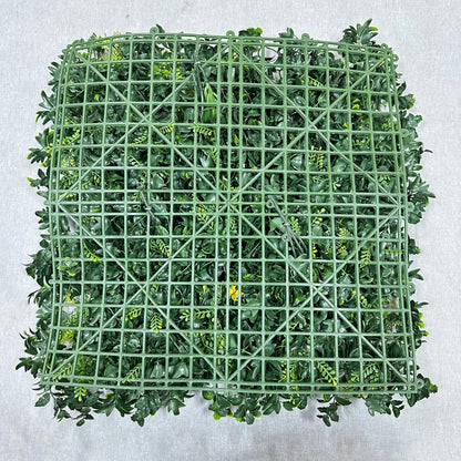 Artificial Mixed Leaf Grass Wall Panel Green 50x50cm RosesHQ.com
