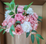 Flower Ball for Décor - White & Pink - 30cm