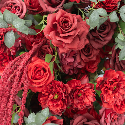Polished Burgundy Rose Floral Arch