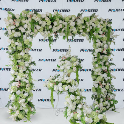 Realistic White Rose & Hydrangea Floral Runner