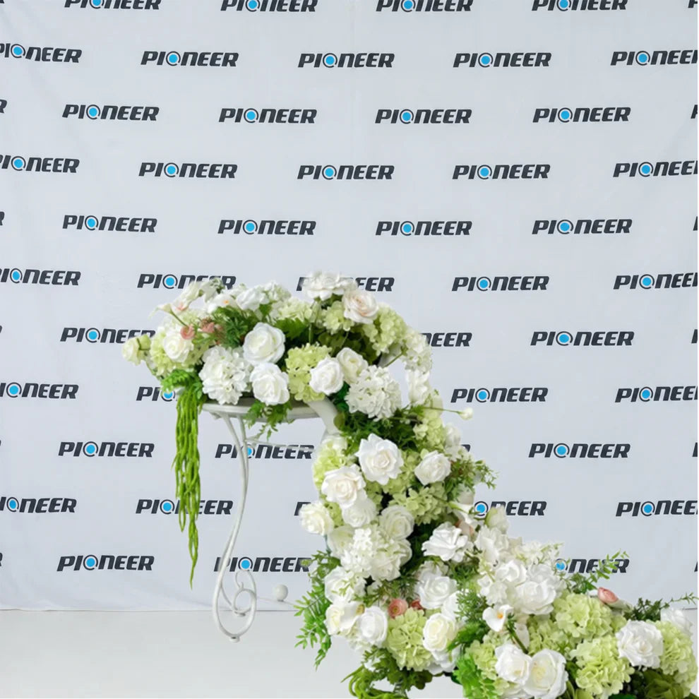 Realistic White Rose & Hydrangea Floral Runner