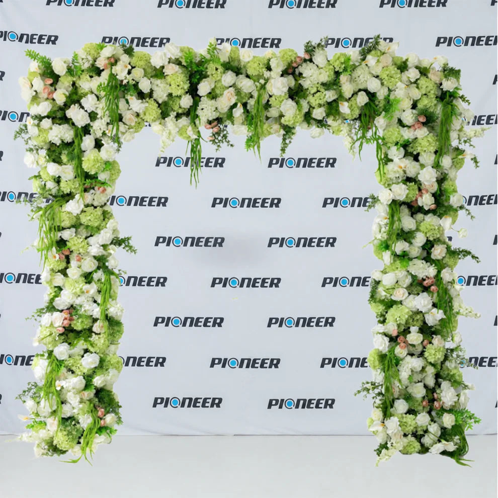 Garden White Rose & Hydrangea Floral Arch