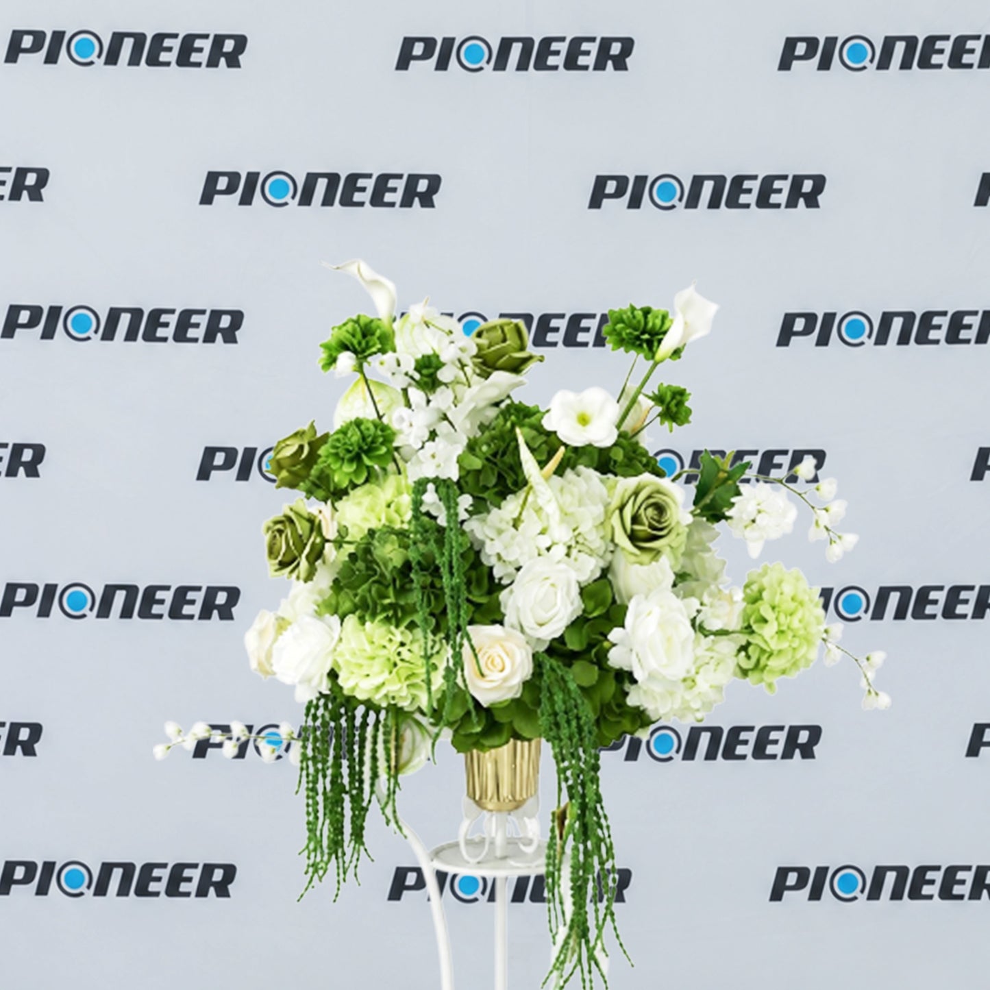 Green & White Rose Floral Centerpiece