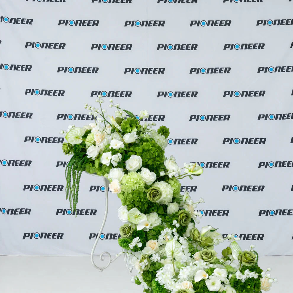 Lush Green & White Floral Event Runner