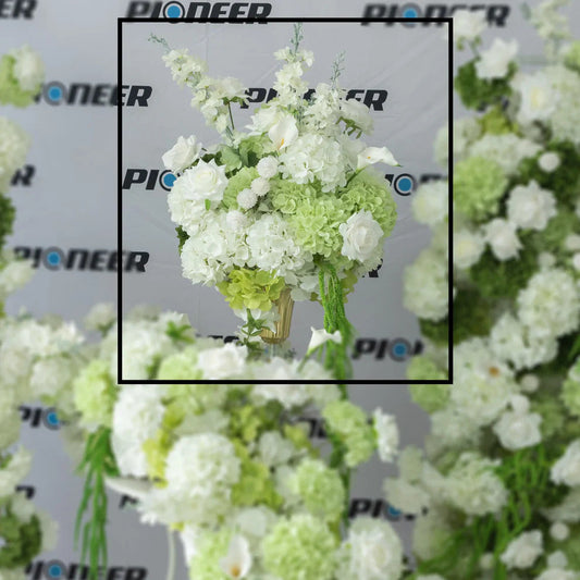 White & Green Hydrangea Floral Centerpiece