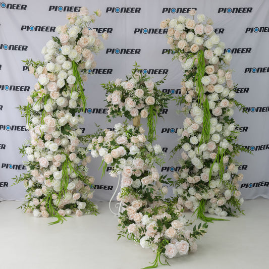 Blush & White Rose Floral Runner