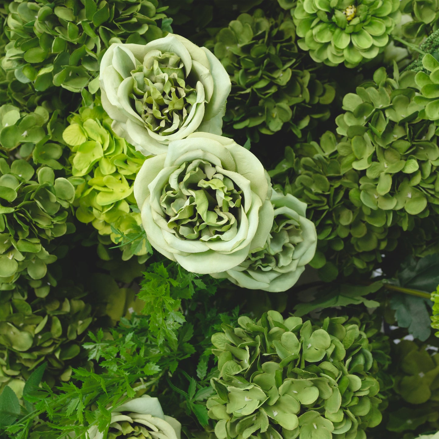 Botanical Green Hydrangea Floral Runner