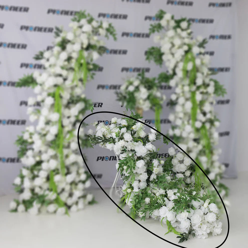 White Rose Cascade Floral Runner