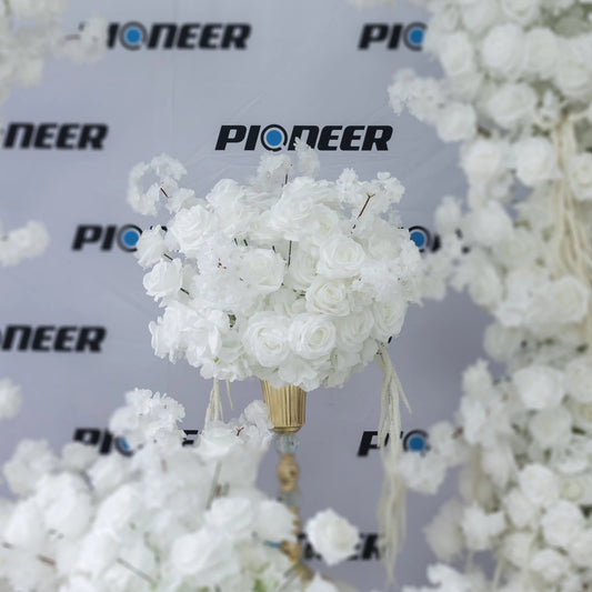 White Rose & Cherry Blossom Floral Centerpiece Roses HQ