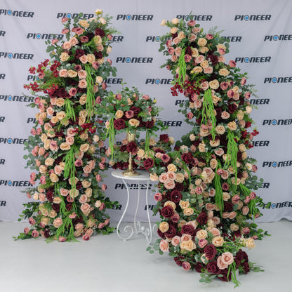 Burgundy & Blush Rose Floral Centerpiece Display