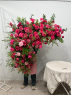 Vibrant Pink & Red Artificial Bougainvillea Floral Backdrop
